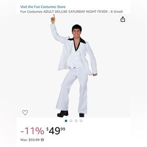 Brand new, never opened, “Saturday Night Fever” costume! Size men’s XL